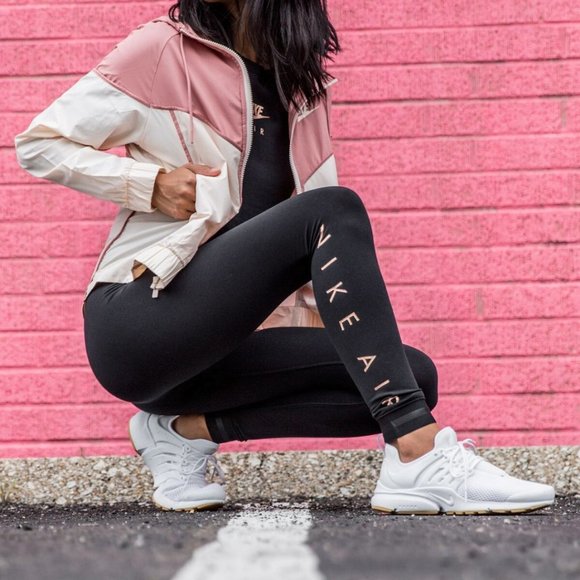 black and rose gold nike leggings